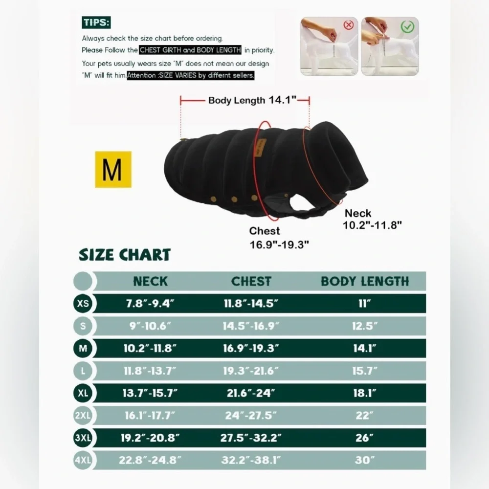 Premium Duck Down Space Lion Dog Jacket – Waterproof, Windproof – Size M